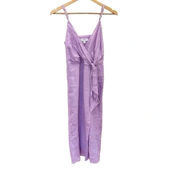 NEW REISS Esme Wrap Linen Beaded Spaghetti Strap Midi Dress Lilac Dresses NEW REISS Esme Wrap Linen Beaded Spaghetti Strap Midi Dress Lilac Dresses
